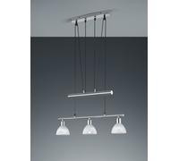 LEVISTO SOSPENSIONE CON BILANCERE LED 3 VETRI ACCIAIO L.60,5 CM 3 LUCI ATTACCO E14, LAMPADINE INCLUE 14,7W 1410LM 3000K
