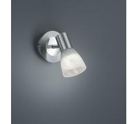 LEVISTO SPOT LED ORIENTABILI ACCIAIO E VETRO ALABASTRO H.19CM 1 LUCE ATTACCO E14, LAMPADINA INCLUSA 4,9W 470lm 3000K