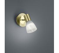 LEVISTO SPOT LED ORIENTABILI OTTONE E VETRO ALABASTRO H.19CM 1 LUCE ATTACCO E14, LAMPADINA INCLUSA 4,9W 470lm 3000K