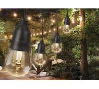Levitantes Ghirlanda nera da 14,6 m con 24 lampade E27 2200 K, IP65, ideale per decorare esterni e creare ambienti accoglienti.