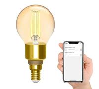 Levitantes Lampadina intelligente wifi a filamento sferico ambrato G45 compatibile con Alexa e Google Home, lampadina E14-4.5W 470 Lm, Wi Fi Smart bulb (G45)