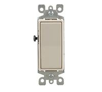 Leviton 5601-2TM 15 Amp, 120/277 Volt, Decora Single-Pole bilanciere AC Quiet Switch, Grado residenziale, messa a terra, 10-Pack, leggero di mandorla