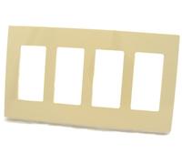 Leviton 80312-SI Decora Plus - Placca da parete a 4 moduli, montaggio a scatto, senza viti, colore: avorio