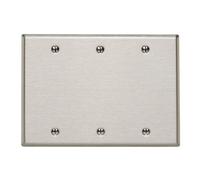 Leviton 84033-40 - Placca da parete vuota a 3 moduli, montaggio a scatola, in acciaio inox Leviton