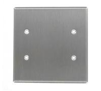 Leviton 84125-40 - Placca da parete vuota a 2 moduli No Device Oversize, montaggio a scatola, in acciaio inox Leviton