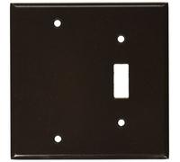 Leviton 85006 - Placca da parete con combinazione di dispositivi a 2 moduli, 1 levetta e 1 vuoto, dimensioni standard, termoindurente, montaggio a scatola, marrone Leviton