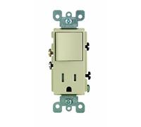 Leviton T5625-I Interruttore e presa a bilanciere NEMA Combinazione a bilanciere antimanomissione e presa, avorio
