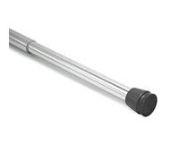 Levivo Asta per tende, utilizzabile anche come asta doccia o asta appendiabiti, lunghezza variabile semplicemente estendendo l'asta telescopica, in alluminio cromato, 105-180 cm, Cromo