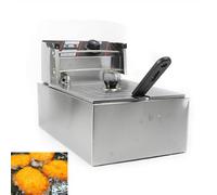 Levkitch Doppia friggitrice in acciaio inox, 1 serbatoio da 5,5 l, con funzione zona fredda e livello di riscaldamento regolabile (1 x 5,5 l)