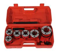 Levkitch Kit di Filettatura dei Tubi con Cricchetto Set di 6 Matrici 1/4", 3/8", 1/2", 3/4", 1", 1-1/4",Filiera Manuale a Cricco Kit,Kit di Strumenti per Filettare Tubi a Cricchetto Manuale