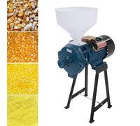 Levkitch Mulino Elettrico Grano,Macina a Secco con Imbuto,Macinino Trituratore Smerigliatrice per cereali Commerciale Meccanico Elettrica può Riso Soia Sorgo e Mais 50-75kg/h(Blu)