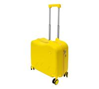 Levkitch Valigetta rigida per bambini da 18 pollici, per bambini da 37 l, per viaggiare, 45,5 x 23 x 43,5 cm, con blocco password e timone regolabile in altezza, giallo., Valigetta per bambini