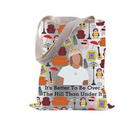 LEVLO 90s Sitcom Shopping Bag Better to Be Over The Hill Than Under It Tote Bag per i fan, Essere sopra la collina, 35cm ( 13.78 inch ) * 38 cm ( 14.96 inch)