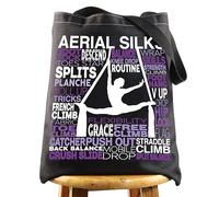 LEVLO Aerial Silks Canvas Tote Bag Aerialist Dancer Gift Aerial Silks Donne Borsa a tracolla per gli amanti della danza, Seta Aerea Bt, Medium
