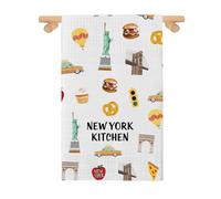 LEVLO Asciugamano da cucina New York City, asciugamano per l'inaugurazione della casa, regalo a tema New York, souvenir di New York, strofinaccio da cucina (asciugamano da cucina New York 2UK)