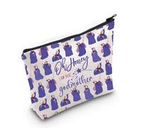 LEVLO Beauty case con scritta in inglese "Fairy Godmother", idea regalo per i fan delle fate, con scritta "Oh Honey I'm That Godmother", con cerniera, Madrina Piena, Trousse per cosmetici