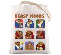 LEVLO Bella & Beast Tote Bag Beauty Beast Movie Fans Gift Beast Moods Borsa a tracolla Bella & Beast Merch, Borsa Beast Moods, Medium