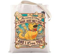 LEVLO Borsa a tracolla Dug Dog Carl & Ellie per fan del film My Name Is Dug I've Just Met You And I Love You, My Name is Dug Tote, Medium