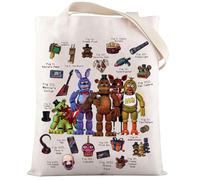 LEVLO Borsa a tracolla Freddy Bear - regalo per fan del film horror - Freddy Fazbear's Pizza Bear - Foxy & The Mangle Lover Merch, Let's Eat Tote, Medium, Borsa tote