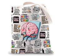 LEVLO Borsa a tracolla in tela per il recupero della chirurgia cerebrale, regalo per la sensibilizzazione al cancro al cervello, Brain Adhd Tote, Medium