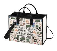 LEVLO Borsa cosmetica per chiropratico, massaggiatore, idea regalo "I Can't Adjust Your Attitude But I Can Adjust Your Spine Your Spine Zipper Pouch Bag Chiropratico Laurea Regalo, Non riesco a