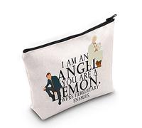 LEVLO Borsa cosmetica per i fan dei demoni e degli angeli, regalo per spettacolo televisivo I am an Angel You Are a Emon We're Hereditary Enemies Make up con cerniera, borsa per il trucco di un