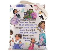 LEVLO Borsa per il trucco con motivo fiabe dei cartoni animati, regalo per fan della famiglia, con scritta "You Are Braver Stronger Smarter Than You Think", film dei cartoni animati, con cerniera,