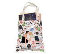LEVLO Borsa per la spesa con film anni '90, commedia, romantica, per compleanno, anguria, San Valentino, danza, dramma, regalo per fidanzata e moglie, Anguria, 35cm ( 13.78 inch ) * 38 cm ( 14.96 inch