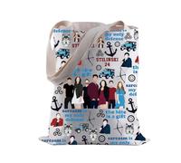 LEVLO Borsa per la spesa in tela ispirata al lupo mannaro ispirato al programma televisivo The Bite is a Gift Canvas Shopping Bag per i fan, Il morso è un dono, 35cm ( 13.78 inch ) * 38 cm ( 14.96