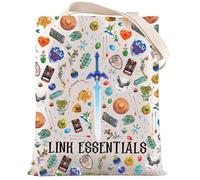 LEVLO Borsa tote in tela con gioco dei cartoni animati, regalo per fan, Borsa Link, Medium