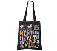 LEVLO Borsa tote per la salute mentale, idea regalo per la sensibilizzazione alla salute mentale, regalo di ringraziamento per terapista, psicologo, Salute mentale Tote Bag 1uk, large