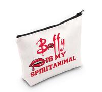 LEVLO Buffy Vampiro Cosmetico Make Up Bag TV Show Fans Regalo Buffy Is My Spirit Animal Makeup Zipper Pouch Bag Per Donne Ragazza, Buffy Spirit Animale, Borsa cosmetica