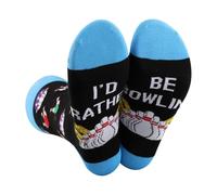 LEVLO Calzini per palla da bowling, regalo per amanti della palla da bowling, con scritta in inglese "I'd Rather Be Bowling Coach Socks Bowlings Player Merchandise, Be - Calzini da bowling, taglia