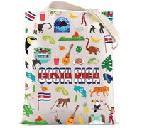 LEVLO Costa Rica Tote Bag Costa Rica Regalo di viaggio La Repubblica di Costa Rica Trip Borsa a tracolla Merce Nord America, Borsa Costa Rica, Medium