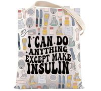 LEVLO Divertente borsa cosmetica per la consapevolezza del diabete, regalo per diabetici I Can Do Anything Except Make Insulin Makeup Zipper Pouch Bag per donne e ragazze, Borsa per insulina F,