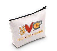 LEVLO Divertente borsa cosmetica per ragazze fan regalo Peace Love Luke's Makeup Zipper Pouch Bag per amici, famiglia, BFF, Peace Love Luke's, Pace Amore Luke