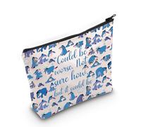LEVLO Divertente borsa per il trucco con citazione di Ih-Oh per i fan di Ih-Oh Regali Could Be Worse Not Sure How But It Could Be Ih-Oh Makeup Pouch Inspiration Gift, Potrebbe essere peggio M, Trousse