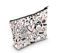 LEVLO Divertente trousse per cosmetici con pinguini, idea regalo per amanti degli animali, per la pace e l'amore, con pinguini, con cerniera, idea regalo per donne, Pinguini della pace M, Trousse per