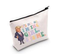 LEVLO Divertente Trump Cosmetic Makeup Bag Trump Fans Gift It's Me Hi I'm The Trump Girl It's Me Trump Toiletry Bag Trump 2024 Merchandise, Io sono il Trump, Borsa tote