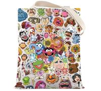 LEVLO Fozzy Bear Tote Bag Kermit & Piggy Fans Gift Gonzo & Animal Borsa a tracolla Cartoon Movie Merch, Borsa Miss Piggy, Medium