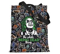 LEVLO Ghost & Lydia Deetz Borsa cosmetica Adam e Barbara Fan Regalo The Whole Being Dead Thing Juice Lydia Zipper Pouch Bag Charles & Delia Fans Merchandise, Essere morti BT, Trousse per trucchi