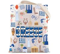 LEVLO Grecia Bandiera Tote Bag Repubblica ellenica Regalo Europa Grecia Viaggio Borsa a tracolla Europa Grecia Viaggio Merchandise, Borsa Grecia, Medium
