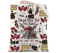 LEVLO Jack Cosmetic Makeup Bag Angelica & Jack Fans Gift Dead Men Tell No Tales Jack Toiletry Bag Pirate Lover Merchandise, Dead Men T, Borsa tote