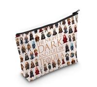 LEVLO Jon Snow - Trousse per cosmetici, motivo: Daenerys Targaryen, idea regalo per i fan di Nnight Is Dark And Full Terrors, con cerniera, Night is Dark F Bag, Borsa per trucchi