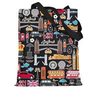 LEVLO London Travel Gift British Theme Cosmetic Bag England Souvenir Gift Regno Unito Make Up Zipper Pouch Bag, Londra BT, Trousse per cosmetici