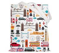 LEVLO London Travel Gift British Theme Cosmetic Bag England Souvenir Gift United Kingdom Make Up Zipper Pouch Bag, Borsa London, Borsa cosmetica