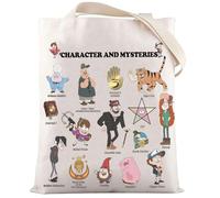 LEVLO Mabel & Dipper Twins Tote Bag Waddles Pig Fans Gift Gravity Character And Mysteries Borsa a tracolla Grunkle Stan Merch, Borsa con personaggi, Medium, Borsa tote