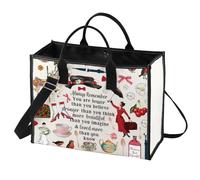 LEVLO Mary Movie - Trousse per trucchi con scritta "You Are Braver Stronger Smarter Than You Think", con cerniera, per donne e ragazze, Mary LT, Borsa tote