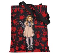 LEVLO Modello 3 Canvas Tote Bag Megan Fans Gift Model 3 Horror Movie Borsa a tracolla Modello 3 Merce Film, Borsa Modello 3 Rosso, Medium