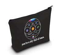 LEVLO Music Band Cosmetic Make Up Bag Star Moon Sun Lover regalo You 'Re a Sky Full Of Stars Make Up Borsa con cerniera per donne ragazze, Pieno di Stelle Nero, Borsa tote
